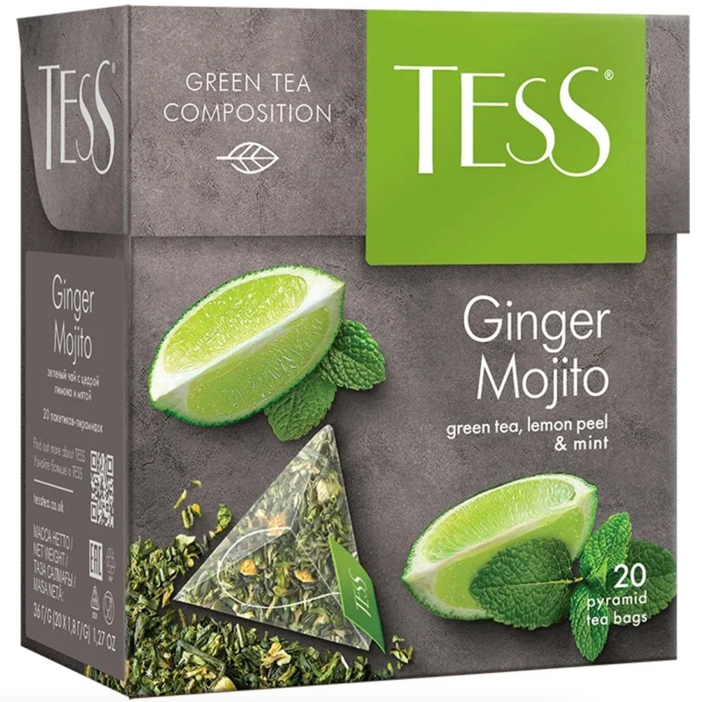 Green Tea "Ginger Mojito" Lemon & Mint, Tess, 20 pyramids