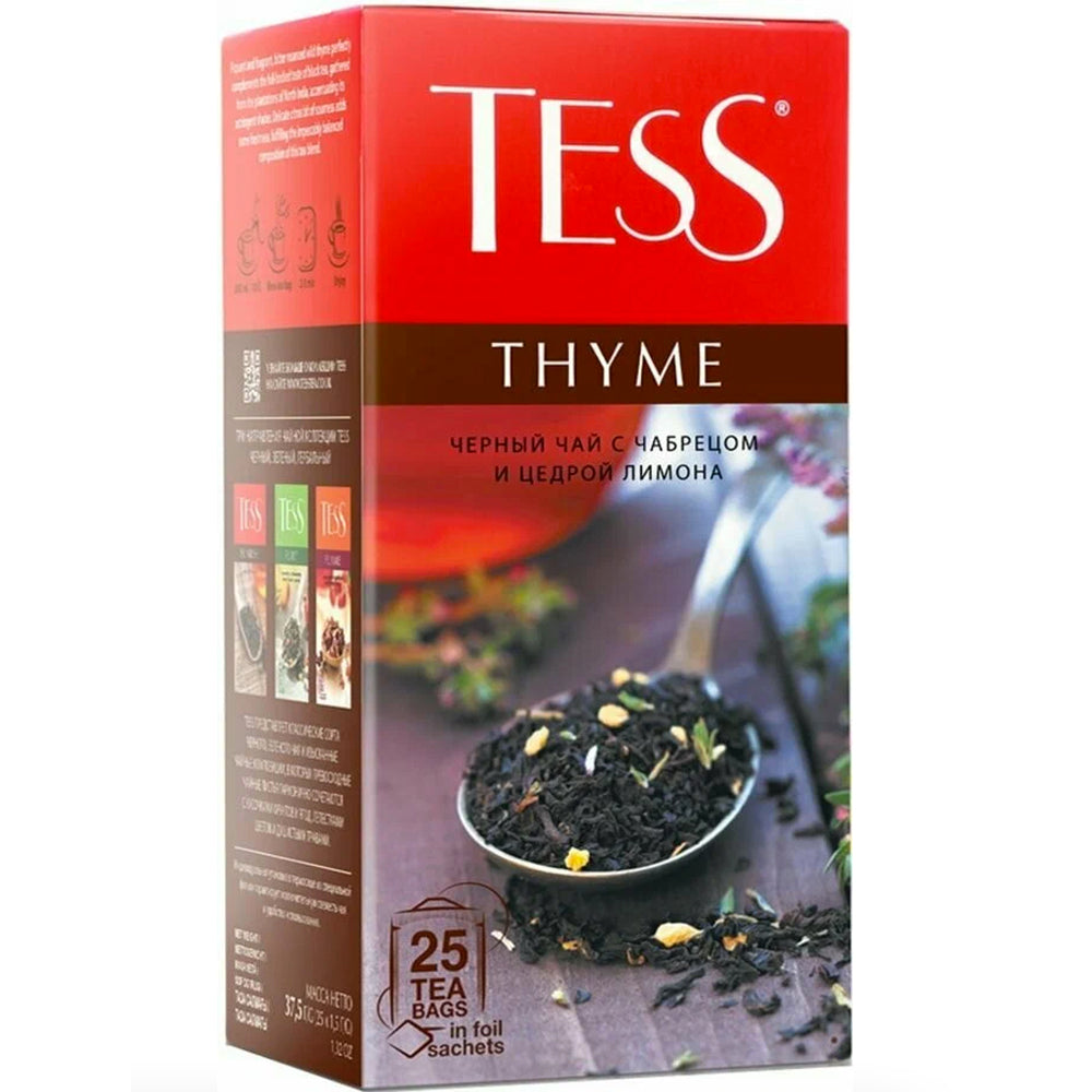 Black Tea with Thyme & Lemon Zest, Tess, 25 tea bags