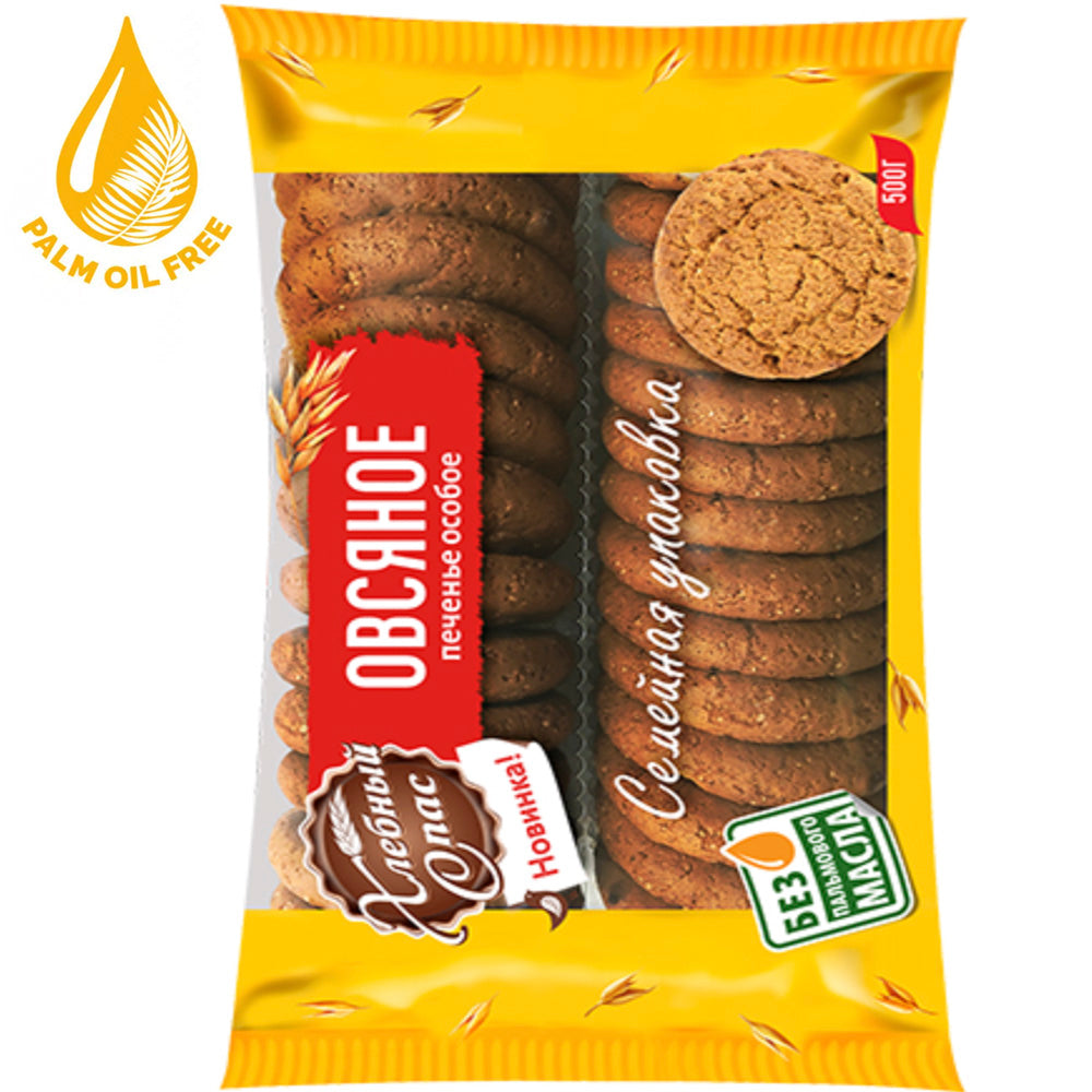 Oatmeal Cookies "Osoboe" Family Pack, Khlebny Spas, 500 g / 1.1 lb