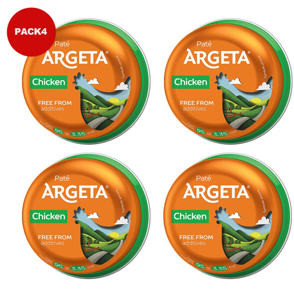 Pack 4 Chicken Pate, Argeta, 95g/ 3.35 oz x 4