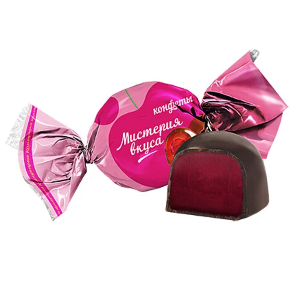 Chocolate Candies with Marmalade Cherry Filling "Mystery of Taste", Kommunarka, 0.5lb