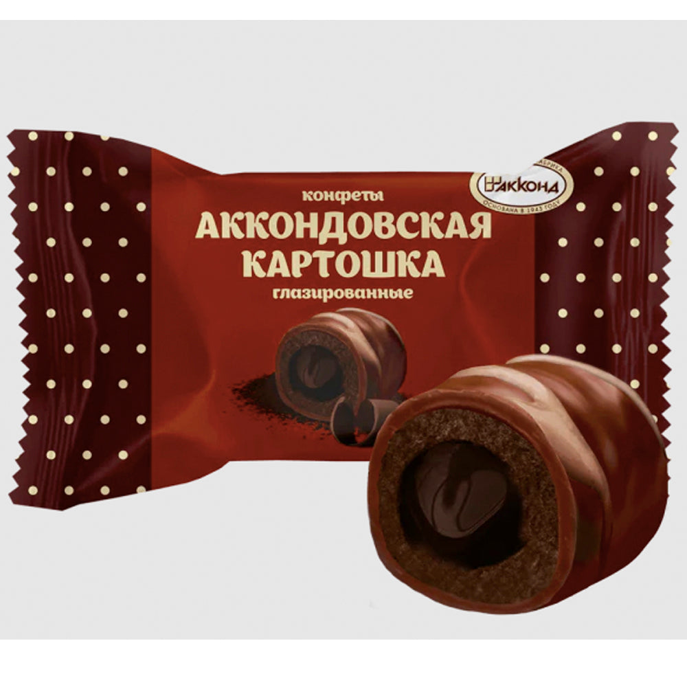 Chocolate Glazed Candy Dessert "Kartoshka", Akkond, 226g/ 0.5lb