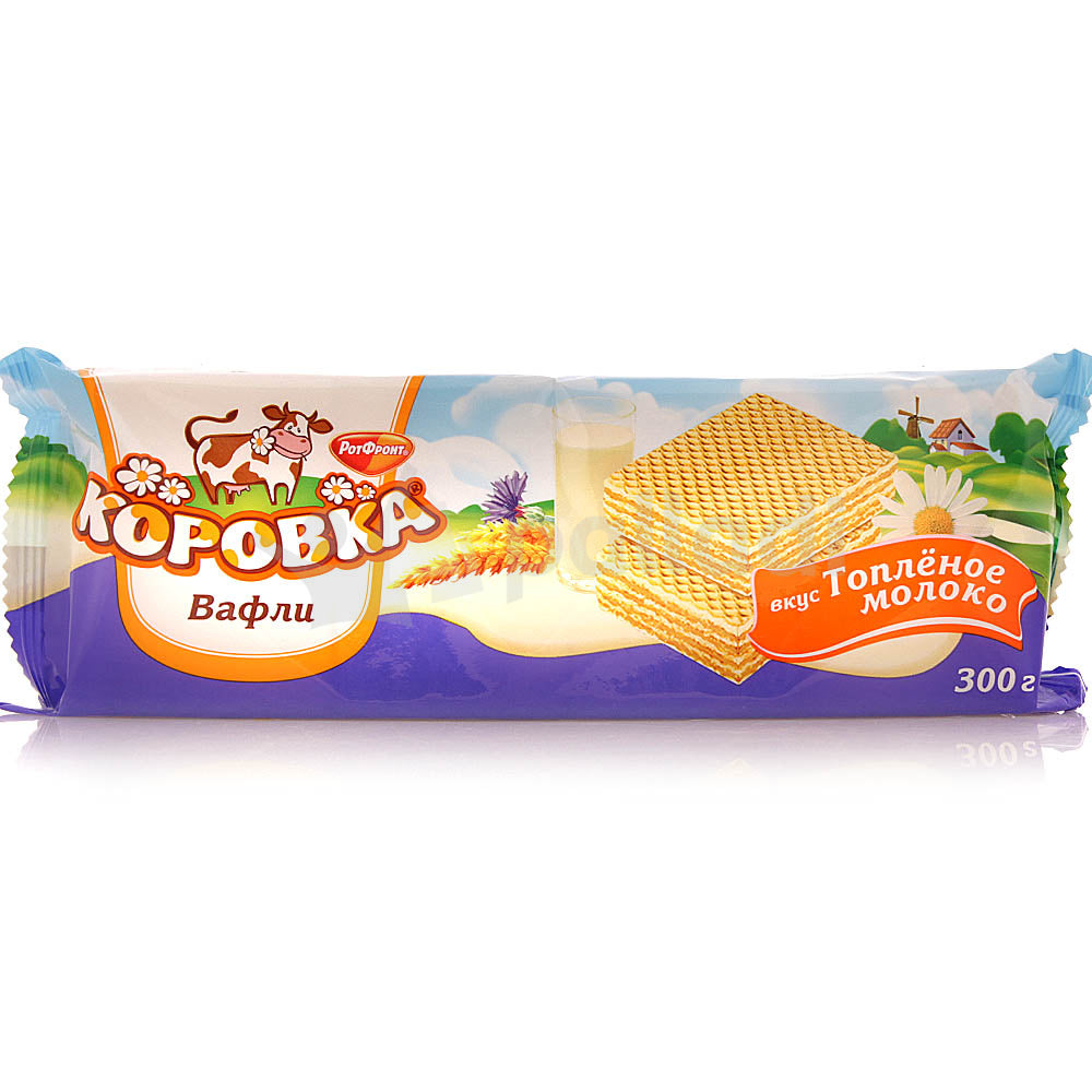 Korovka Waffles w/ Baked Milk Flavor, Rot Front, 300 g/ 10.58oz