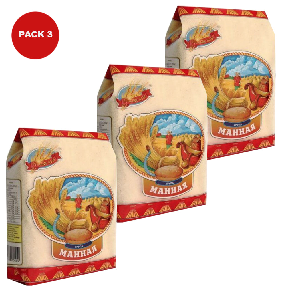 Pack 3 Semolina, Russkoye Pole, 800g x 3