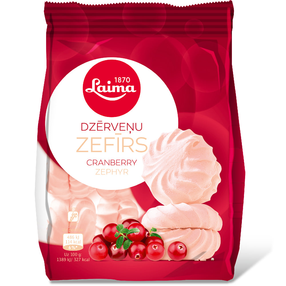 Cranberry Marshmallows, Laima, 200g/ 7.05 oz