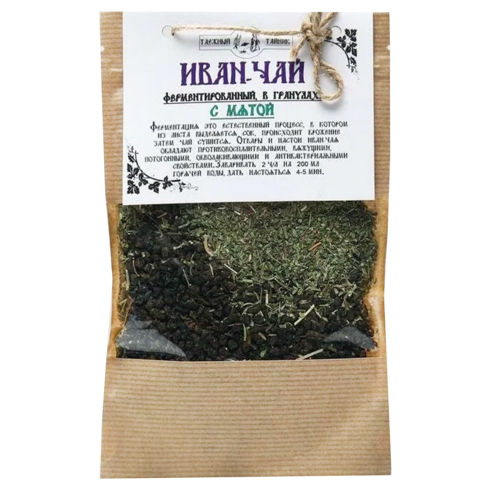 Fermented Ivan Tea with Mint, Taiga Cache, 50g/ 1.76oz