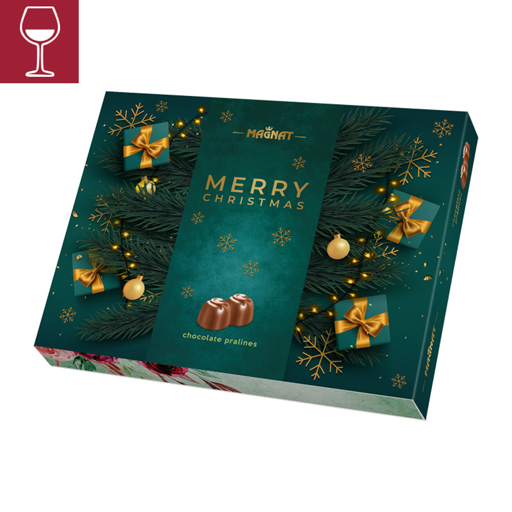 Praline Chocolates with Liqueur Soaked Cherry "Cherry Charm X-MAS", Magnate, 150g/ 5.29oz