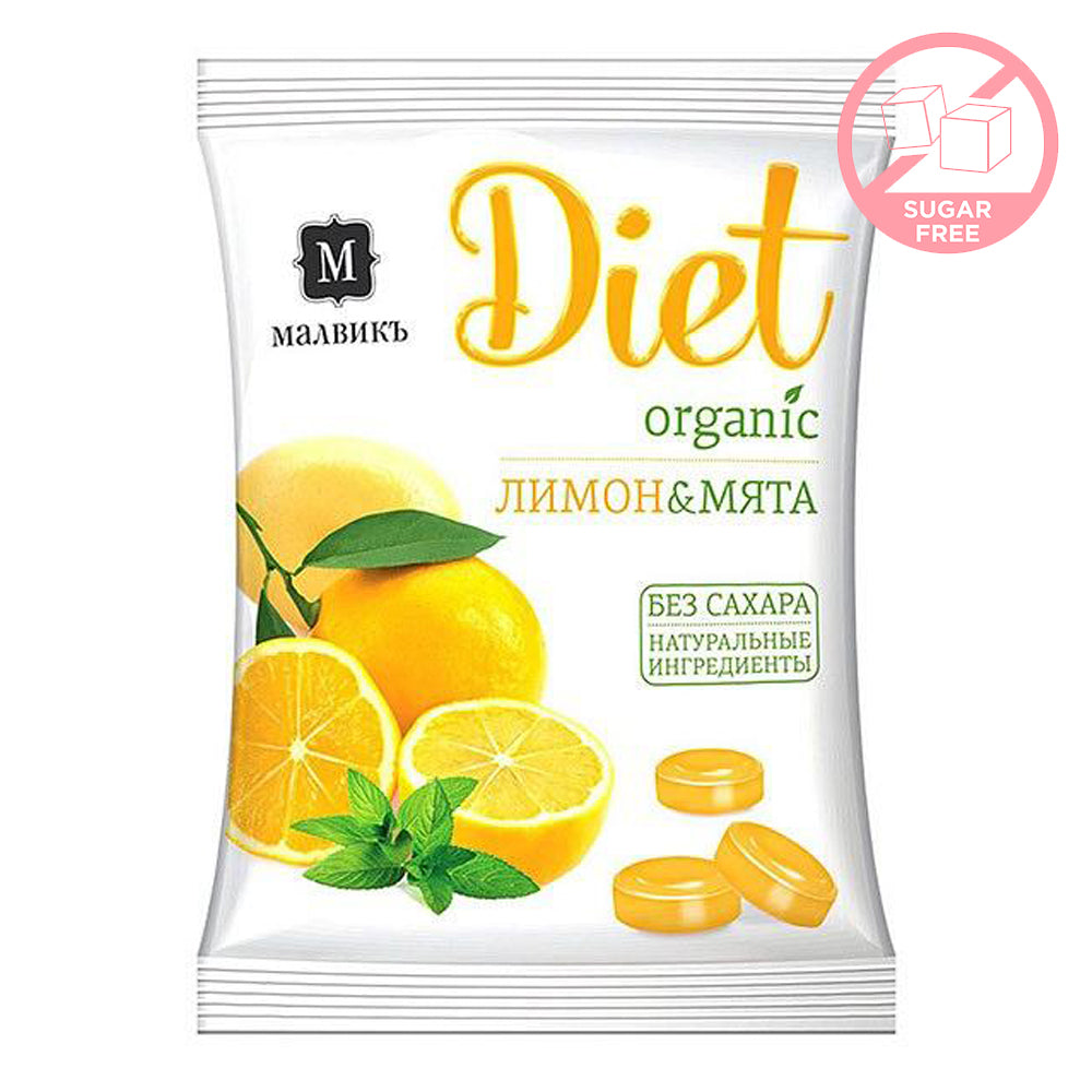 Diet "Lemon & Mint" Organic Candy Sugar FREE, 50 g