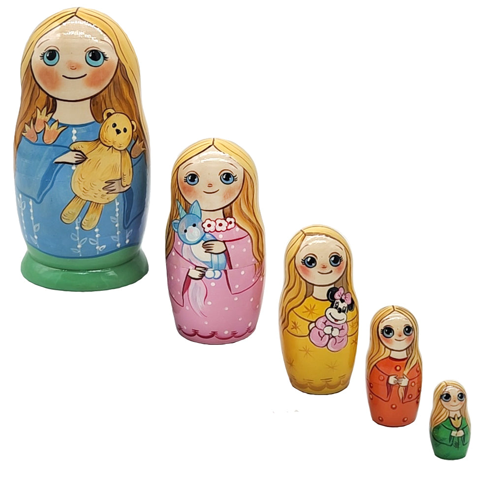 Matryoshka "Cuties", h=17cm, 5 Elements