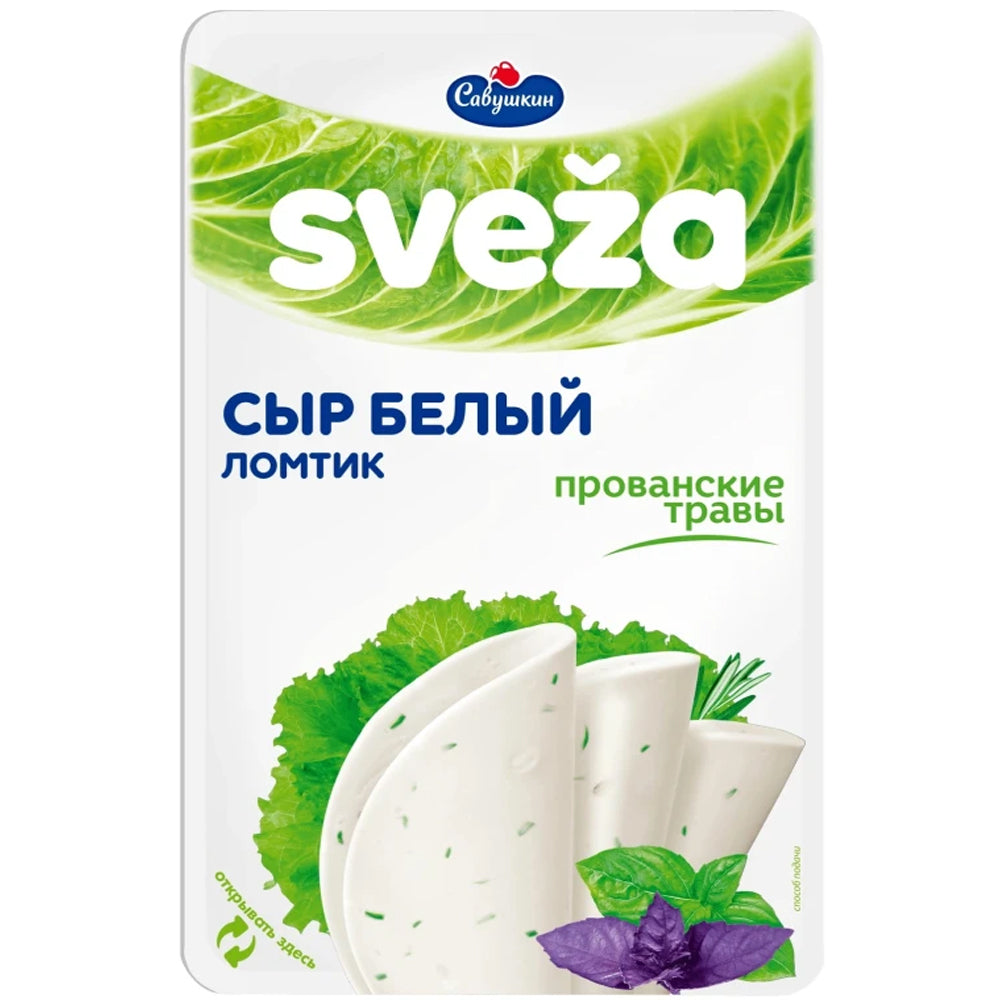 Sliced Cheese with Provencal Herbs "Curd Slice" 60% Fat, Sveza, 150g/ 5.29oz