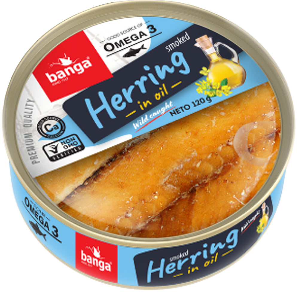 Smoked Atlantic Herring in Oil, Banga, 120g/ 4.23oz