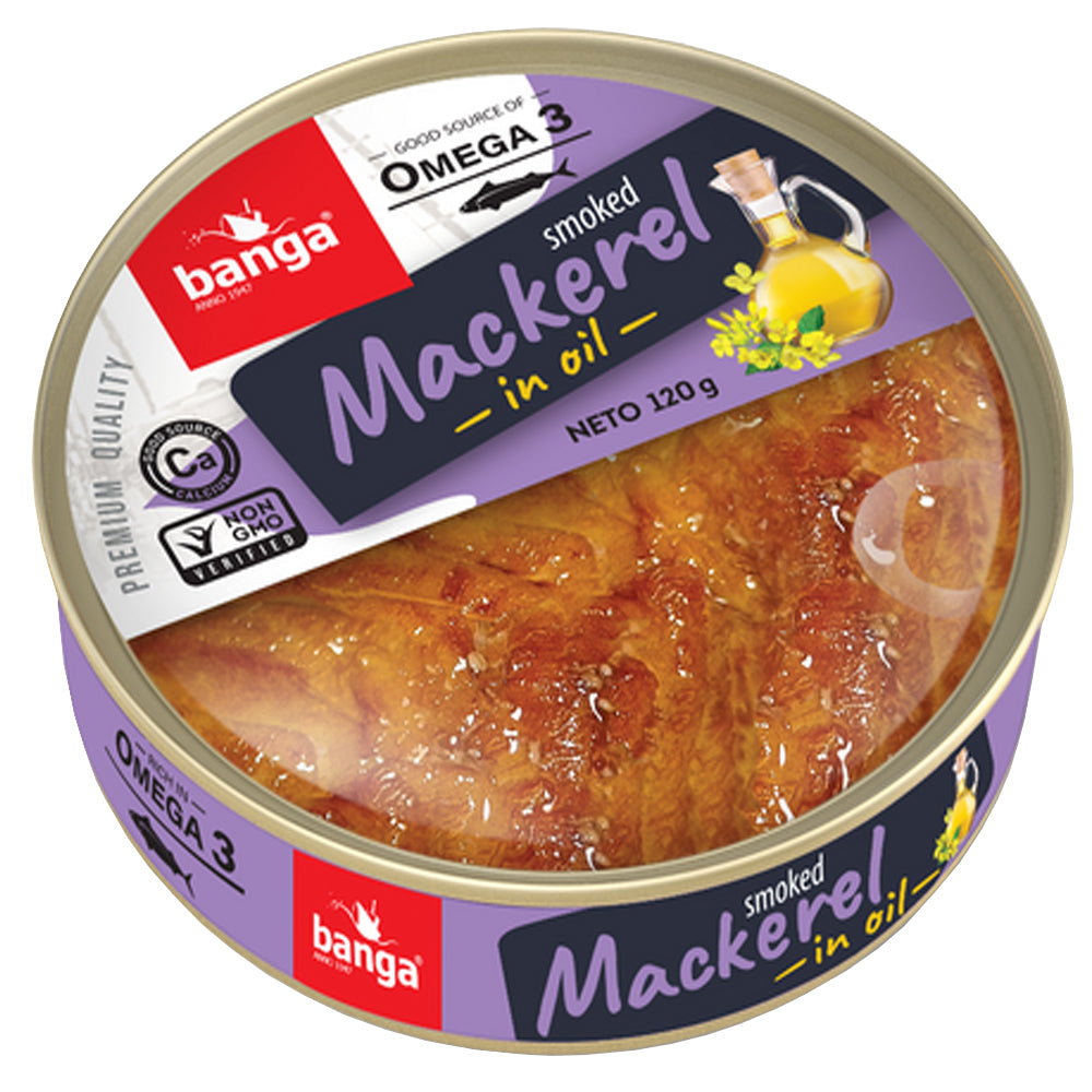 Smoked Mackerel in Oil, Banga, 120g/ 4.23oz