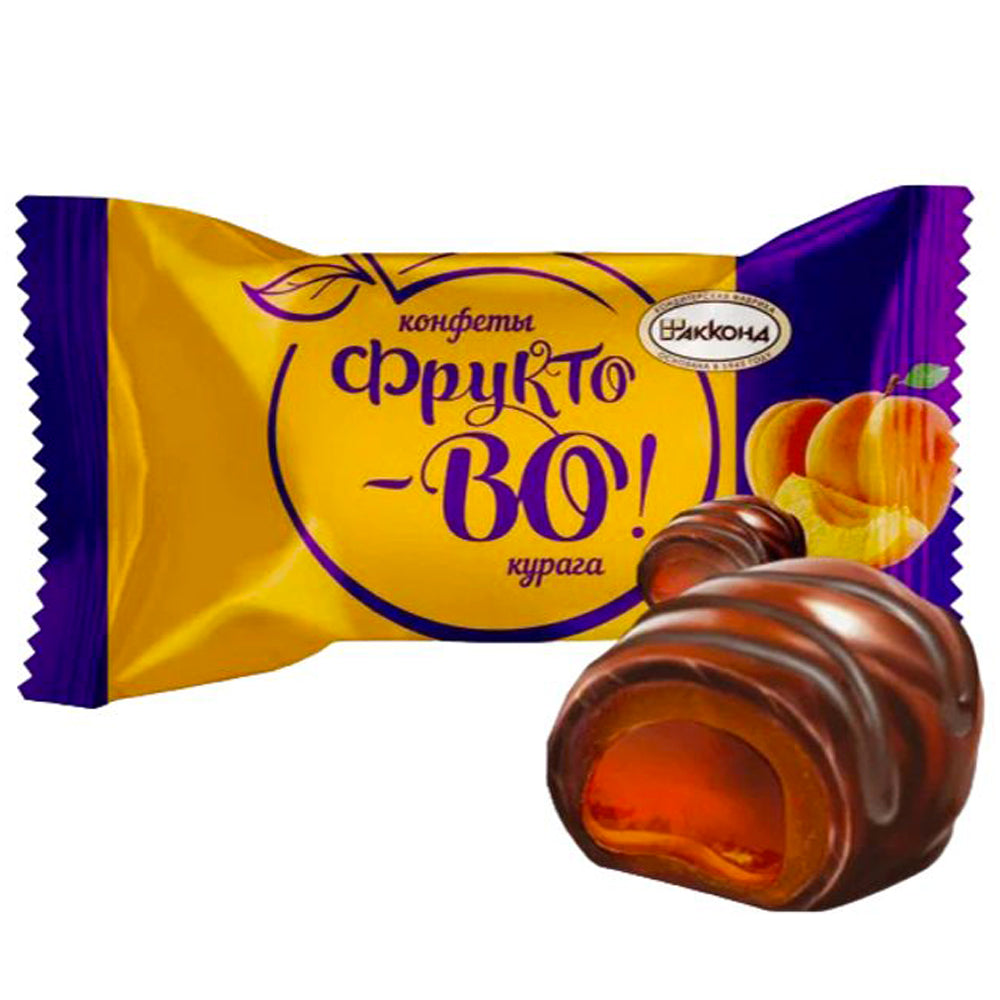 Chocolates with Dried Apricots Filling "FruktoVo!", Akkond, 226g/ 7.97 oz