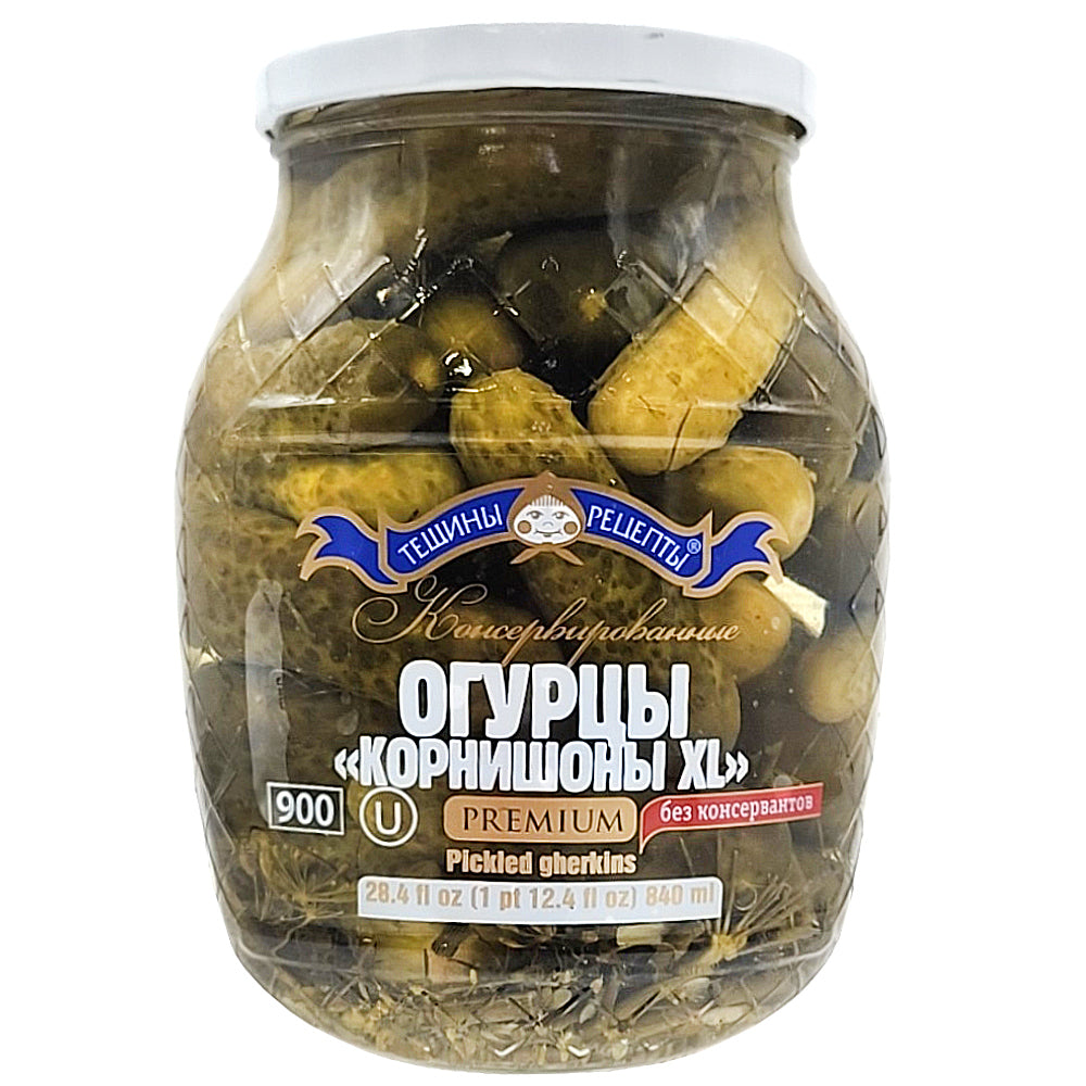 Pickled Gherkins XL, Tescha's Recipes, 840ml/ 28.4 fl oz