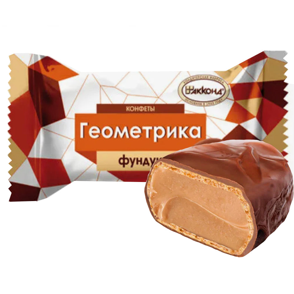 Chocolate-Waffle Candies with Creamy & Nut Filling "Geometrica", Akkond, 226g/ 7.97 oz