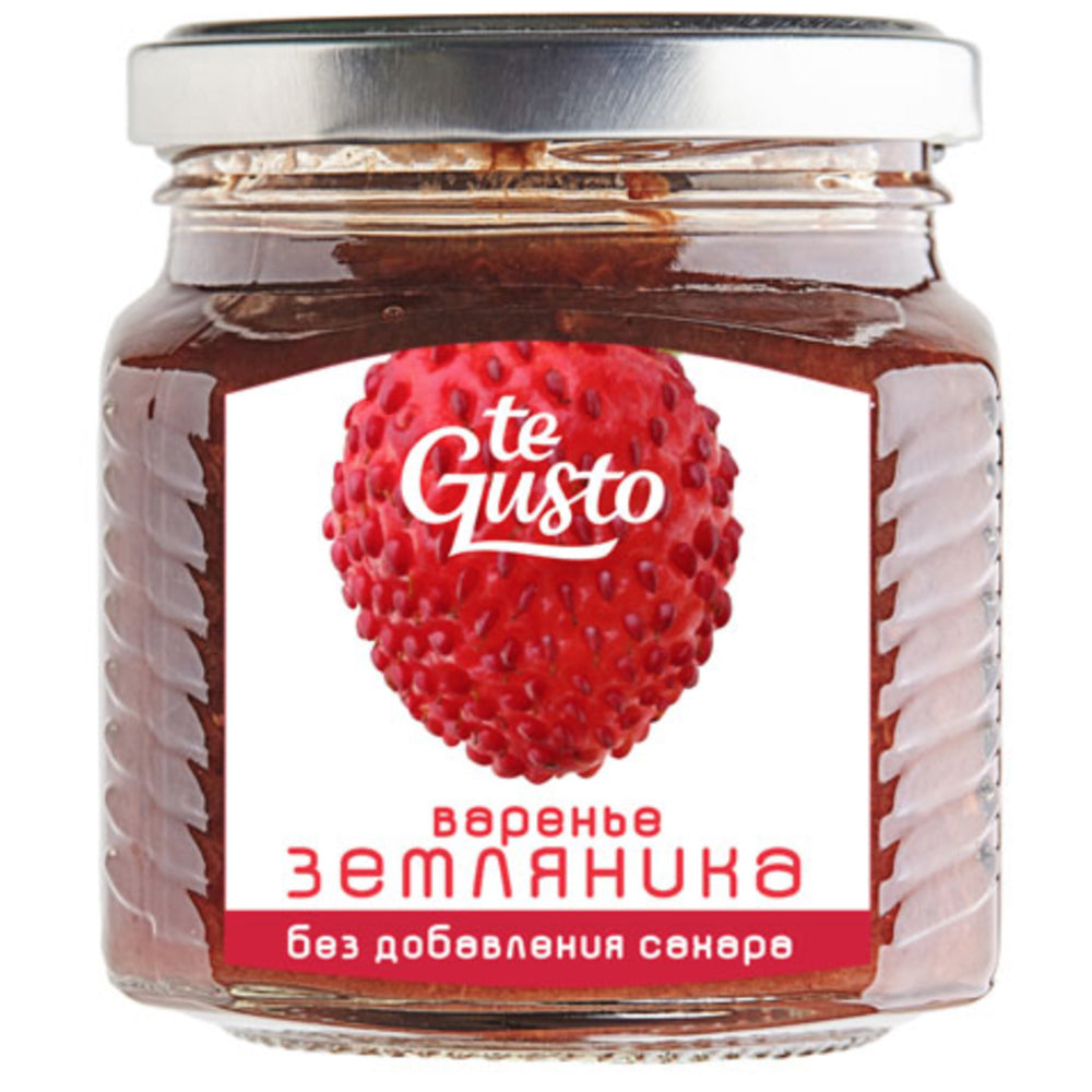 Garden Strawberries Grated with Apple Juice SUGAR FREE, Te Gusto, 300g/ 10.58oz