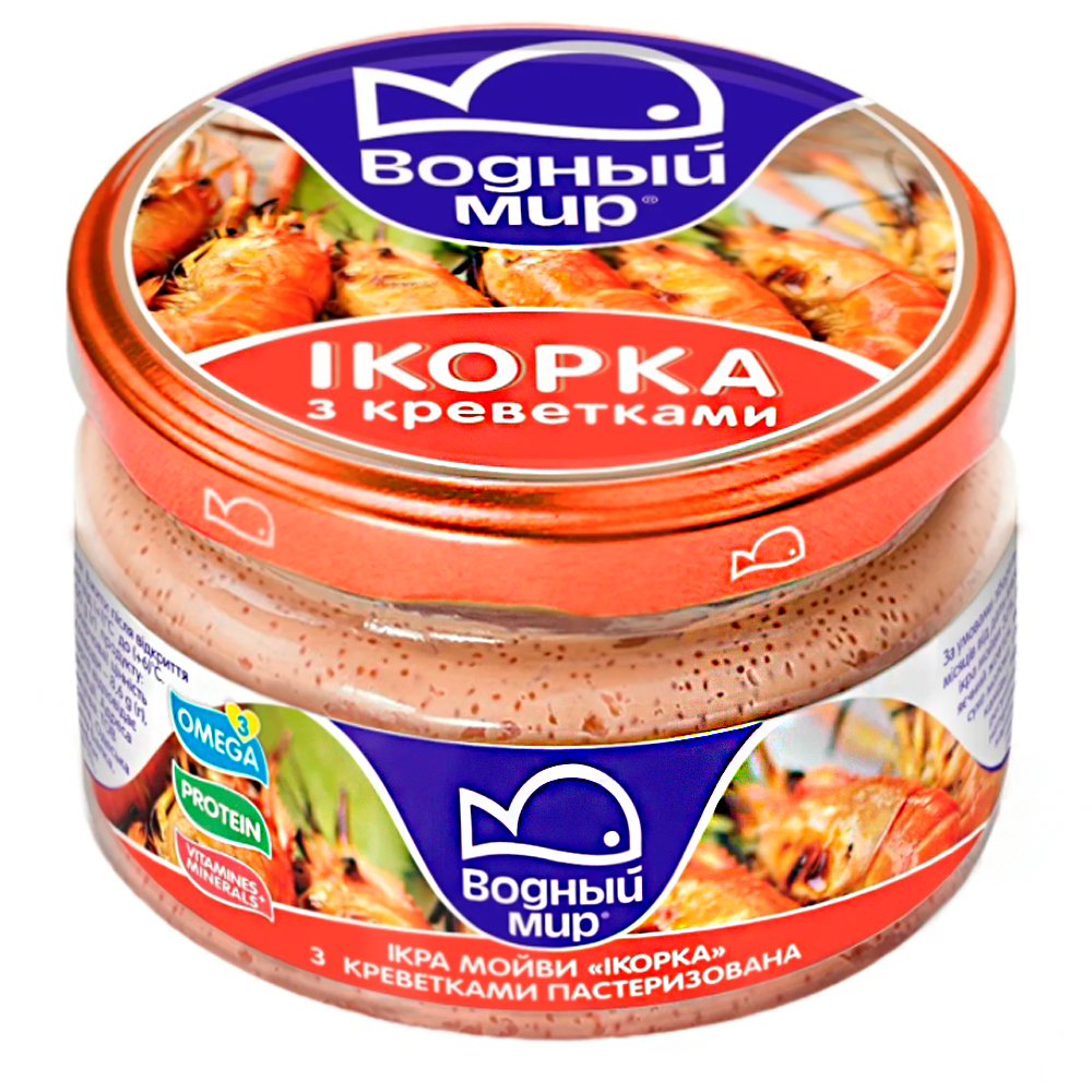 Capelin Roe Spread with Shrimps, Ikorka, Water World, 160 g / 0.35 lb