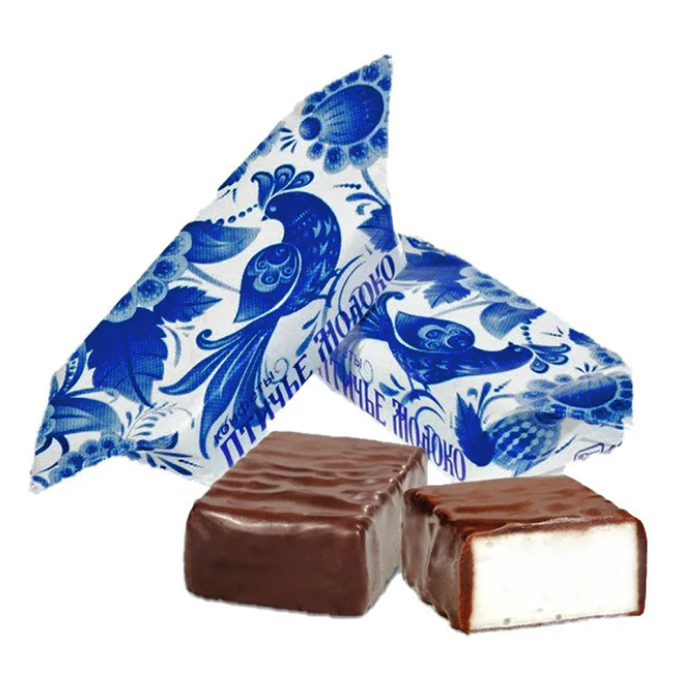 Chocolate Covered Souffle Candy "Bird's Milk Cream", Kommunarka, 226 g / 0.5lb