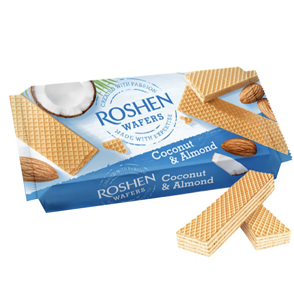 Coconut & Almond Waffles Unglazed, Roshen, 216g/ 7.62 oz