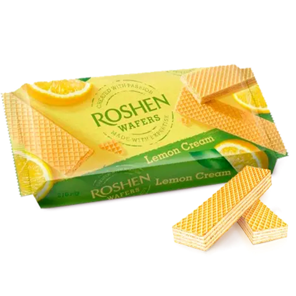 Lemon Cream Waffles Unglazed, Roshen, 216g/ 7.62 oz