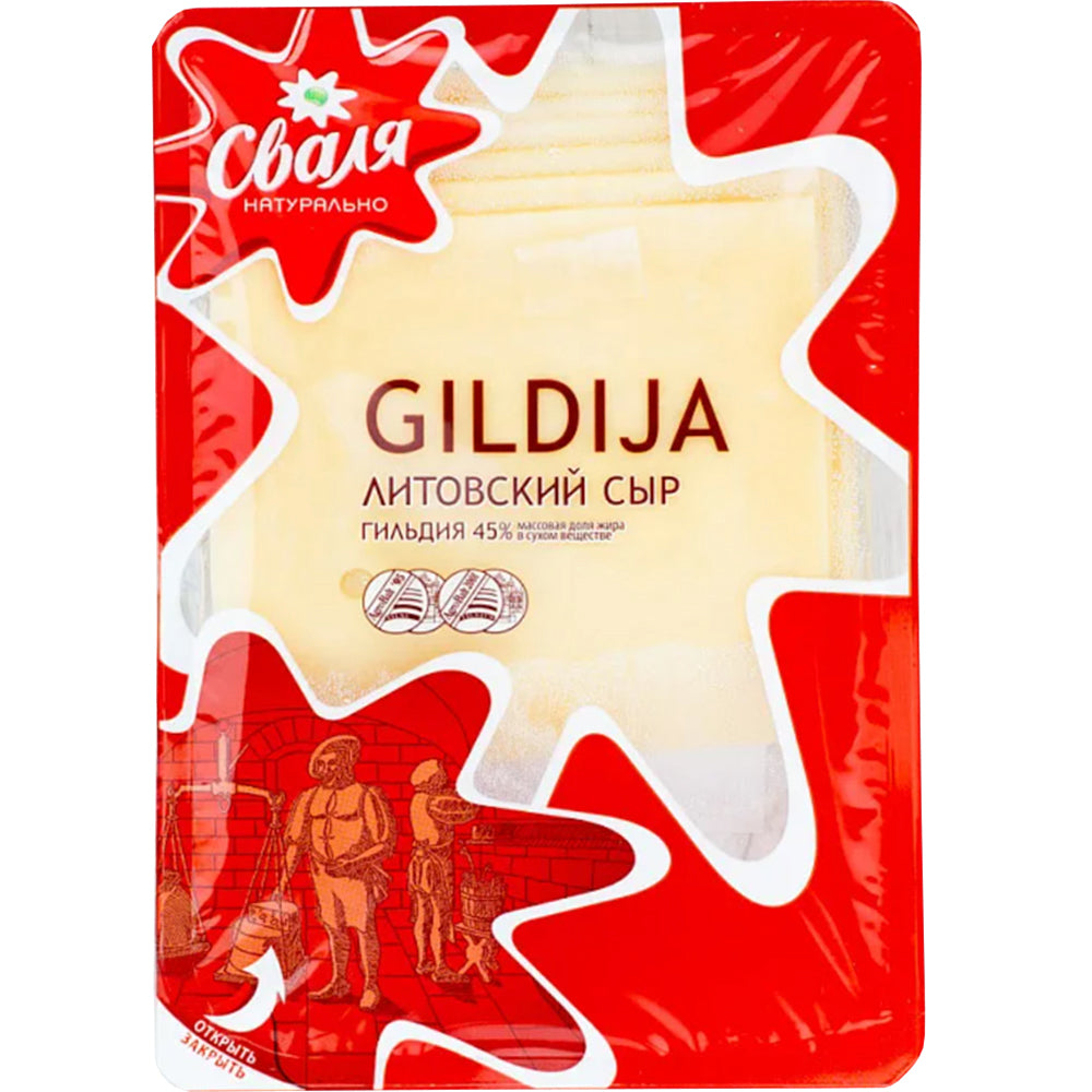Lithuanian Sliced Cheese 45% "Gildija", Svalya, 150g/5.29oz