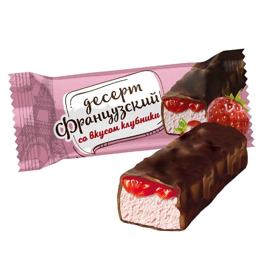 Strawberry Souffle Candies "French Dessert", Nevsky Pastry Chef, 226g/ 7.97 oz