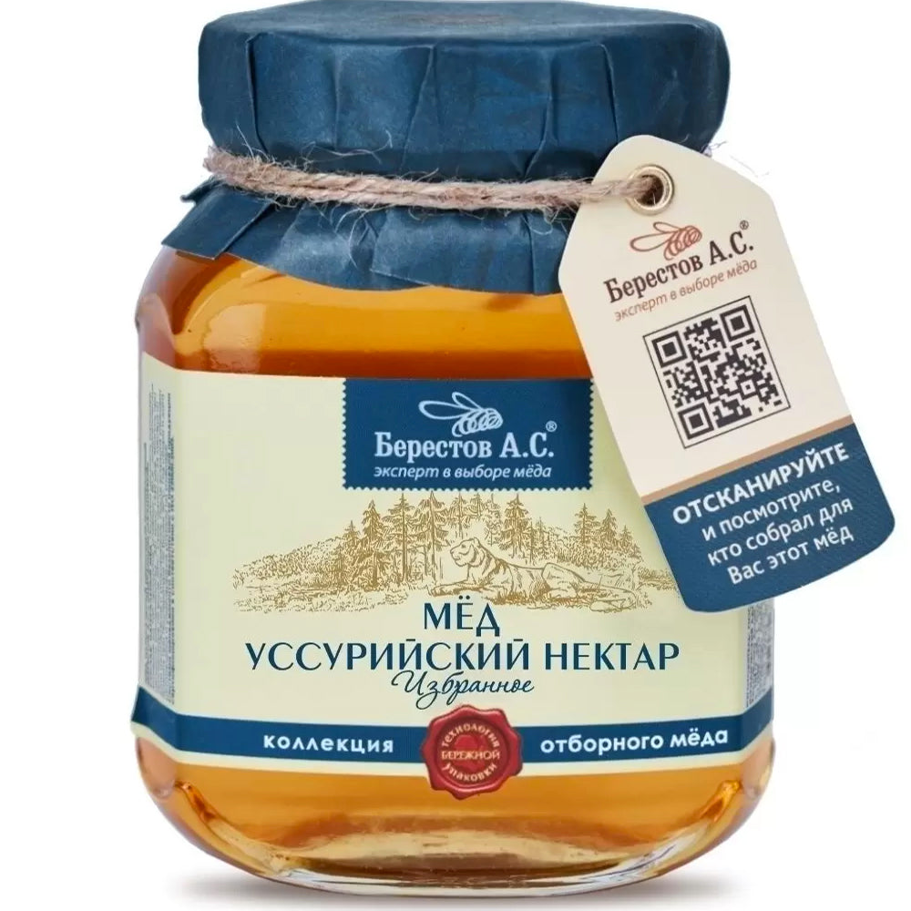 Natural Honey Ussuri Nectar, Berestov A.S., 500g/ 17.64oz