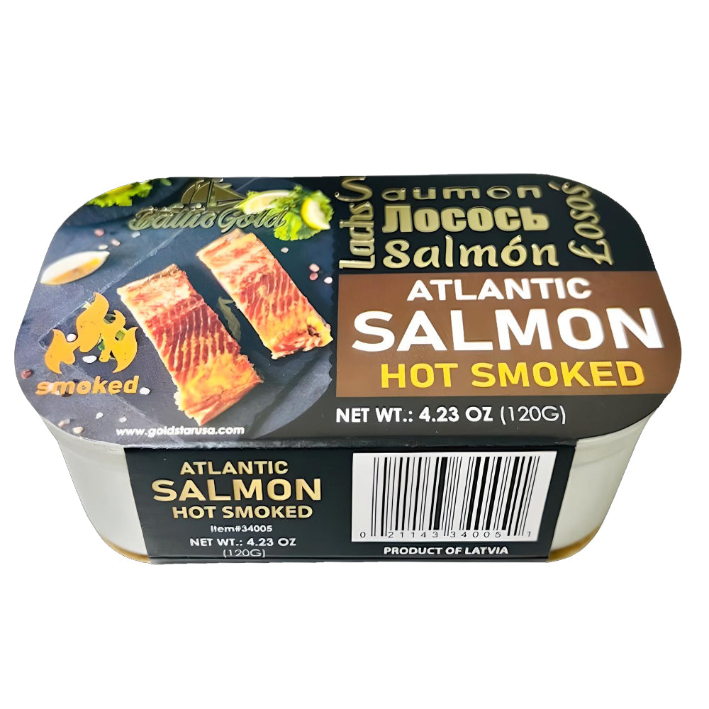 Hot Smoked Atlantic Salmon, Baltic Gold, 120g/ 4.23oz