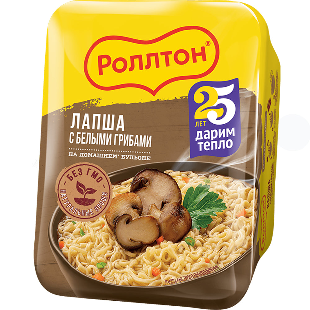 Instant Porcini Mushroom Noodles, Rollton, 90g/ 3.17oz 