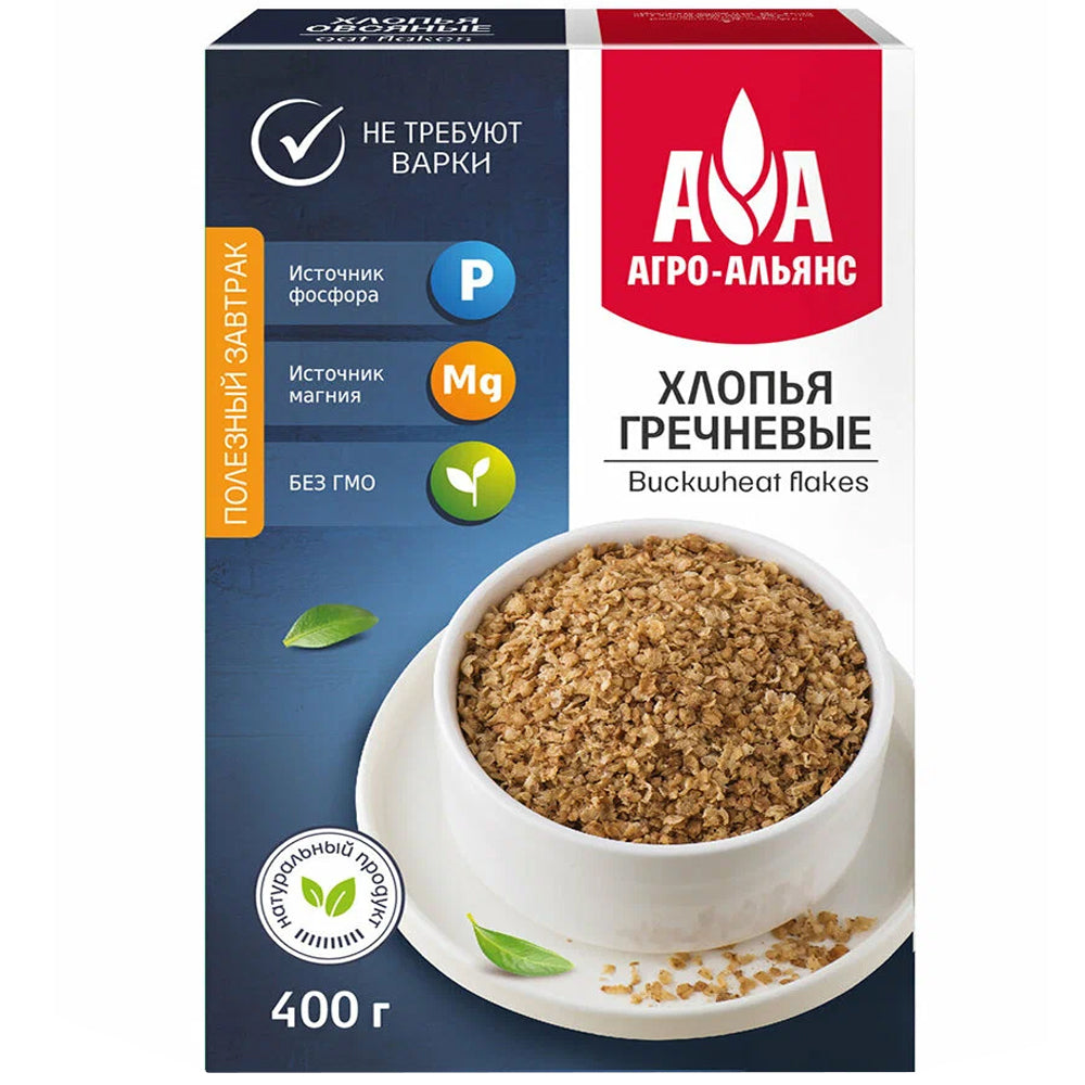 Buckwheat Flakes, Agro-Alliance, 400g/ 14.11oz 