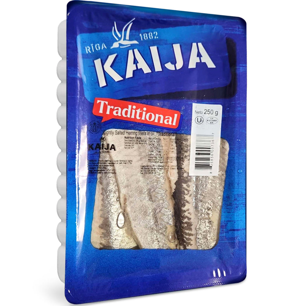 Traditional Salted Herring Fillet in Oil, Kaija, 250g/ 8.82oz