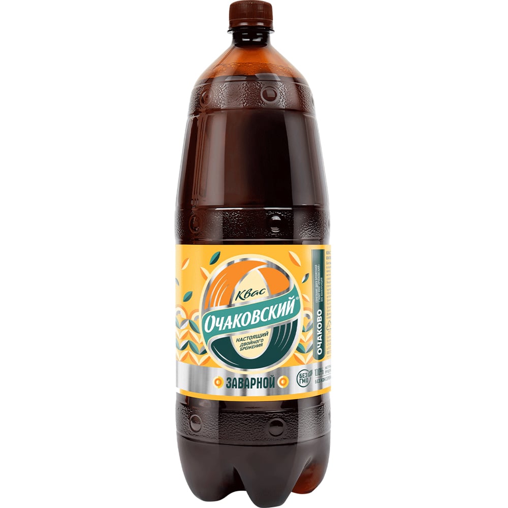 Double-Fermented Kvass "Zavarnoy", Ochakovsky, 2 liters / 67.63 oz