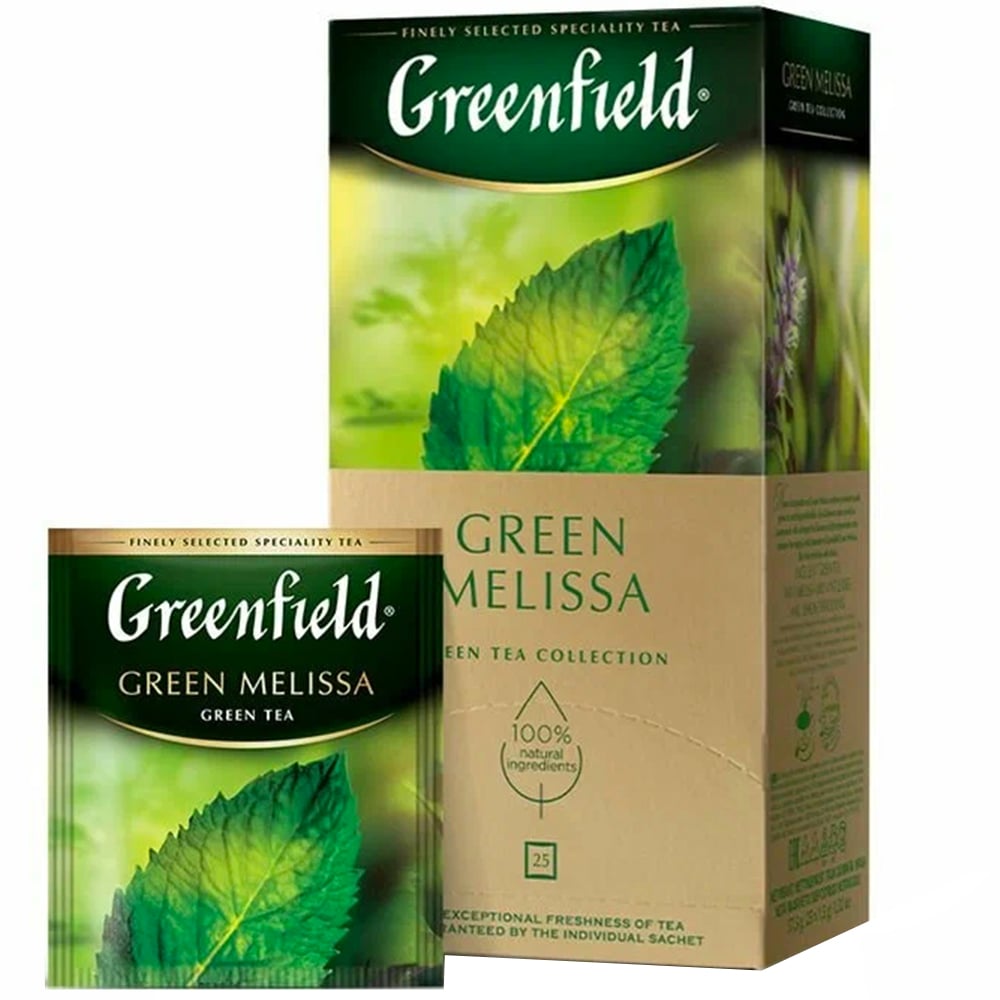 Green Tea with Melissa, Lemon and Mint "Green Melissa", Greenfield, 25 Tea Bags