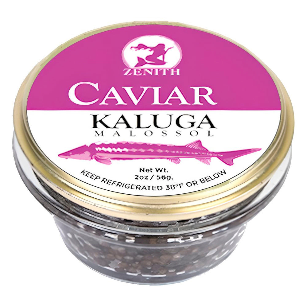 Kaluga Fish Black Caviar Lightly Salted, Zenith, 56g/ 2 oz