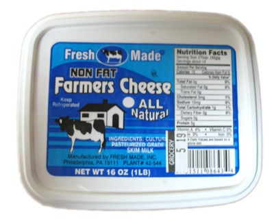 Non Fat Farmer Cheese, 1 lb / 0.45 kg