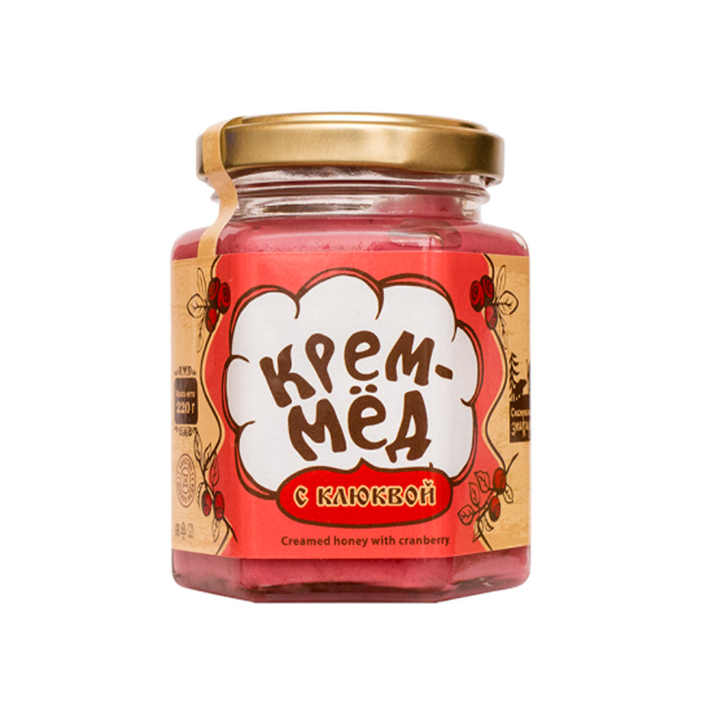 Cream honey with cranberries, 220g