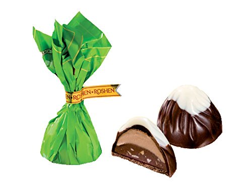 Candy "Mont Blanc Green" with Praline Chopped Hazelnuts And Cream Filling, by Roshen  0.5 lb / 0.22 kg 