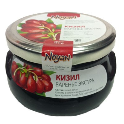 Natural Organic Noyan Armenian Cornelian Cherry Preserve, 1 lb / 0.45 kg