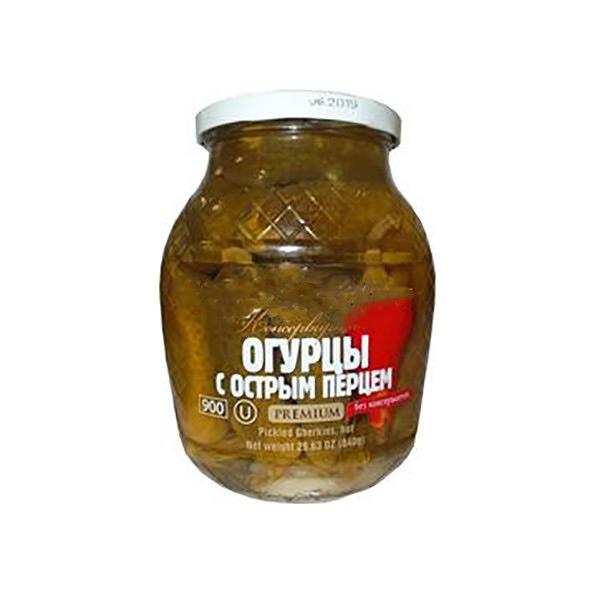 Pickled Cucumbers with Hot Pepper, 900 g
