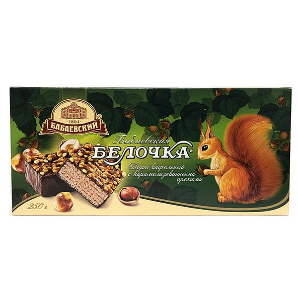 Babayeskaya Belochka Wafer Cake with Caramelized Nuts, 8.08 oz / 250 g
