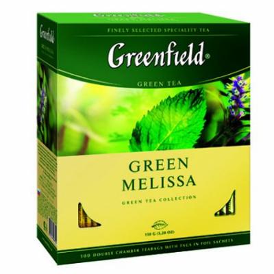 Greenfield Green Melissa Green Tea, 100 tea bags