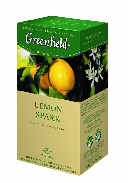 Greenfield Lemon Spark Black Tea, 25 tea bags