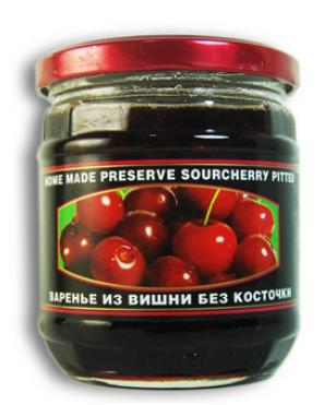 Homemade Preserve with Sour Cherry Pitted, 17.63 oz / 500 g