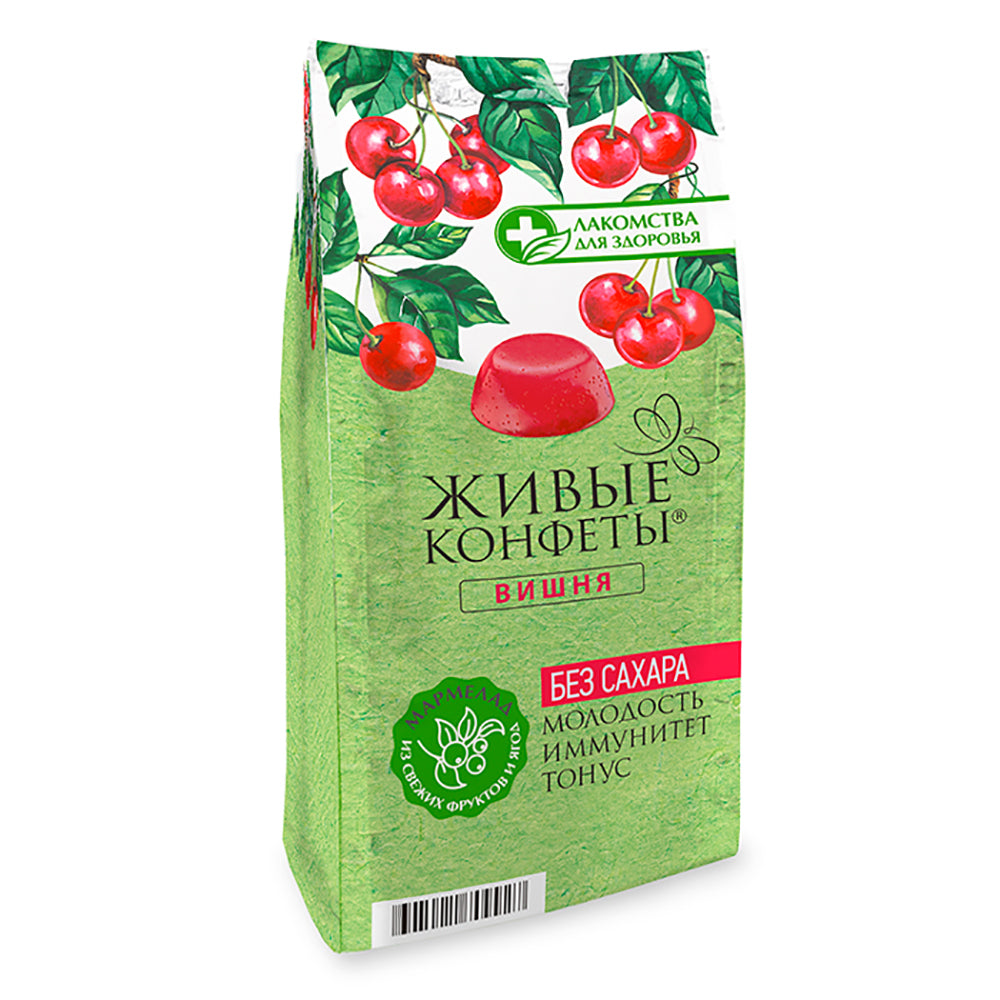 SUGAR FREE Cherry Marmalade, Live Sweets, 0.37 lb/ 170 g 
