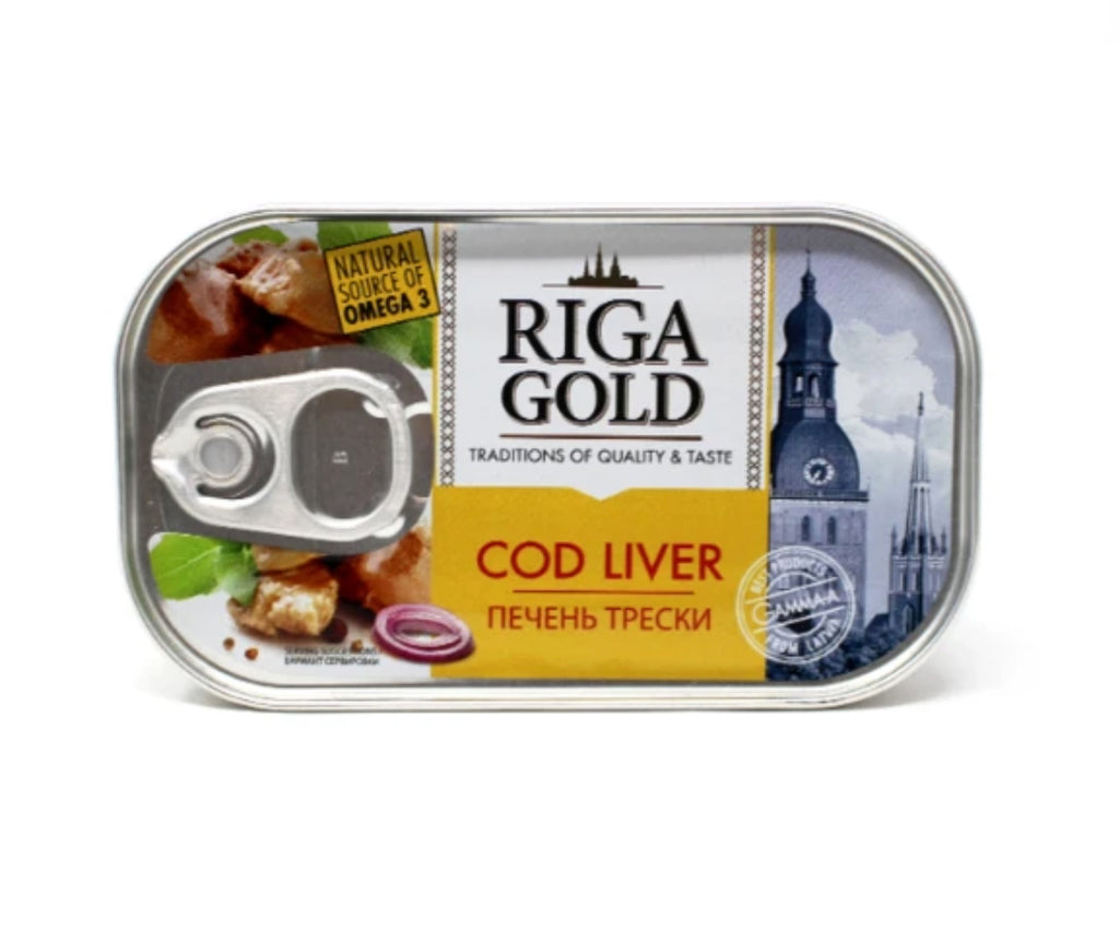 Cod Liver in Own Oil, Riga Gold, 4.27oz/ 121g