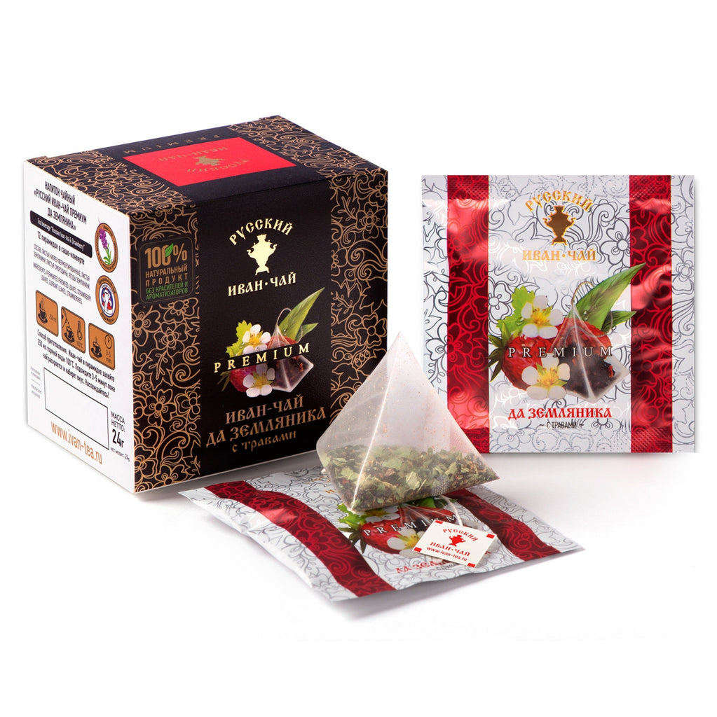 Premium Ivan-Tea and Wild Strawberry with Herbs, 12 pyramids *2gr