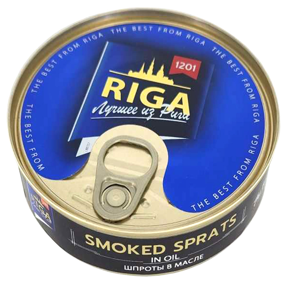 Riga Smoked Sprats in Oil Easy Open Tin Can 160g