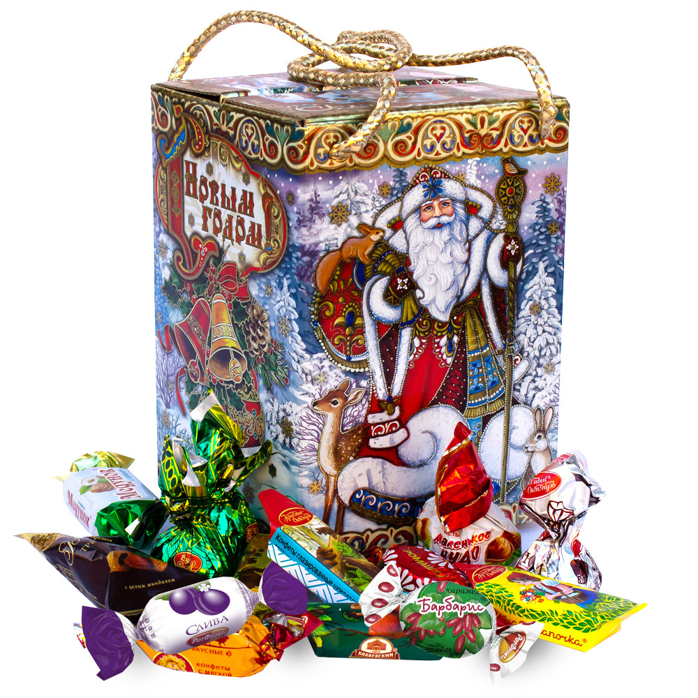New Year & Christmas Gift Chocolate & Caramel Candy Mix "Box "Moroz Ivanovich" 1.5lb