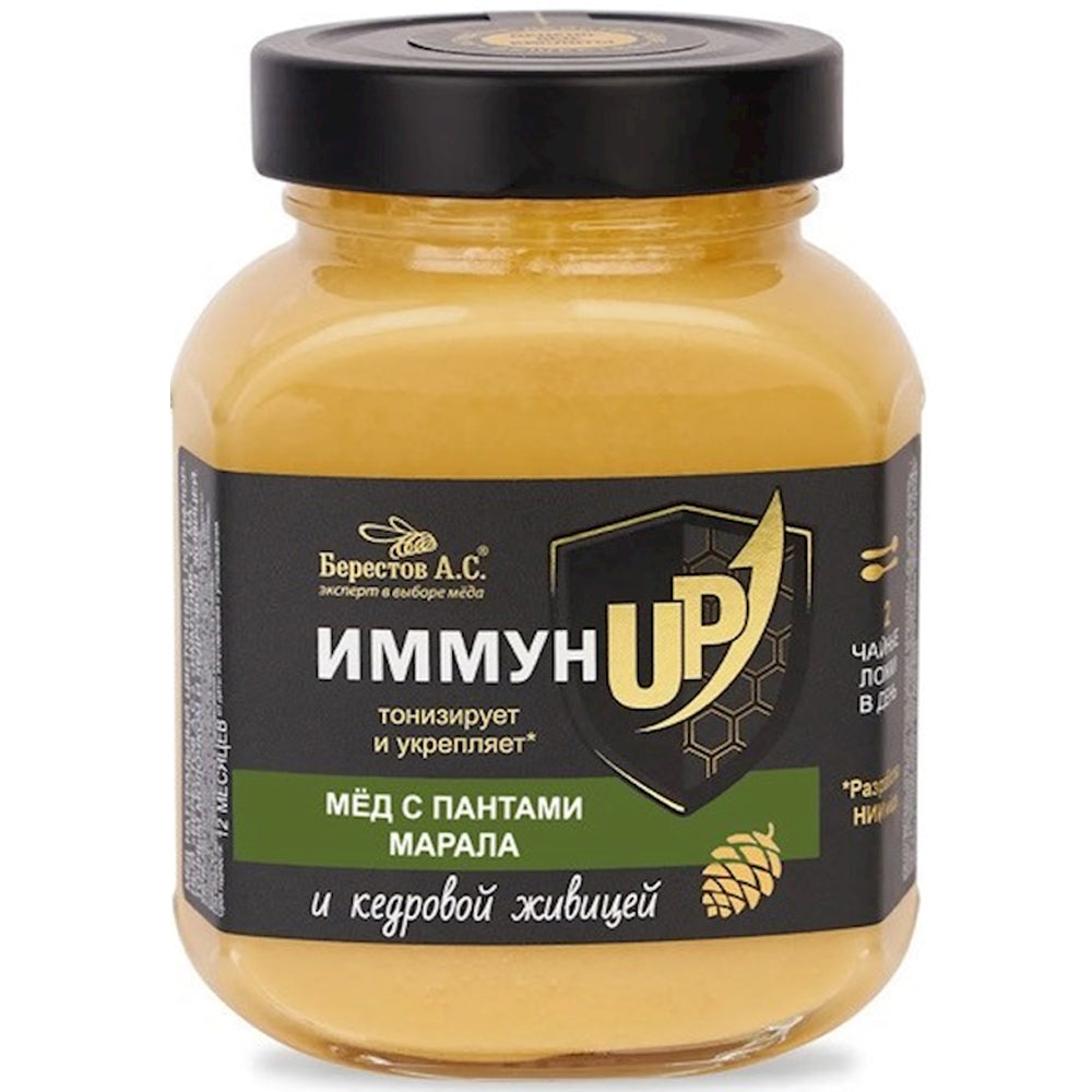 Honey with Deer Antlers & Cedar Sap ImmunUP Berestov 1.1lb