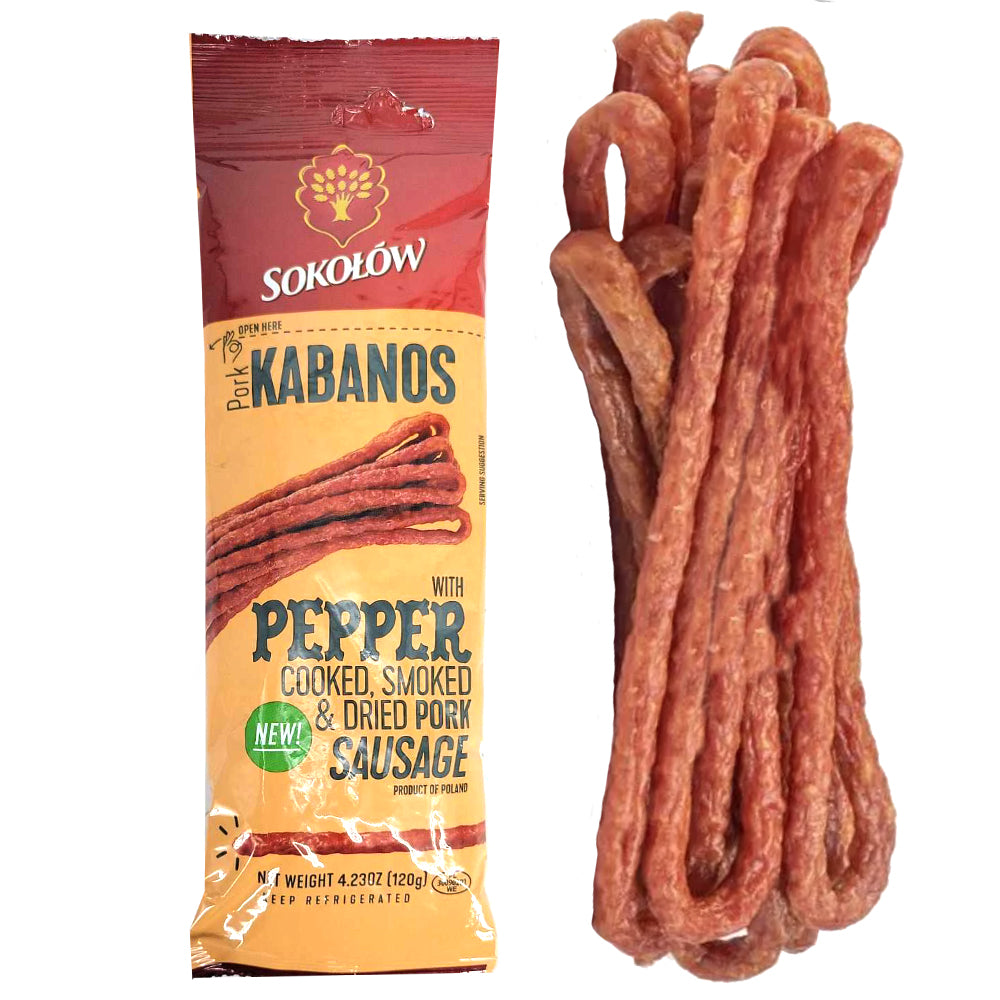 Smoked Sausages Kabanos Pork with Pepper Sokolow 4.23 oz